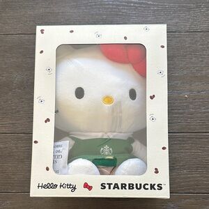 Starbucks Hello Kitty Plush with Red Bow and Green Apron